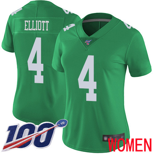 Women Philadelphia Eagles #4 Jake Elliott Limited Green Rush Vapor Untouchable NFL Jersey 100th Season Football->nfl t-shirts->Sports Accessory